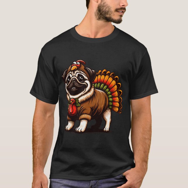 T-shirt Action de grâce de chien carlin (Devant)