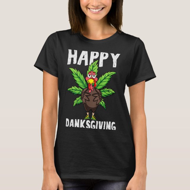 T-shirt Action de grâce Herbe Joyeux Danksgiving Dinde  (Devant)