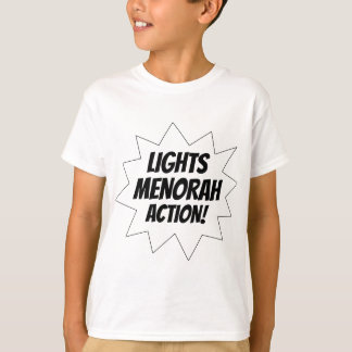 T-shirt Action de Menorah de lumières - noir