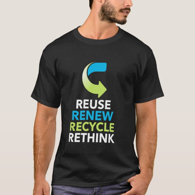T-shirt Activisme de l'environnement Recycler Réutiliser R (Devant)