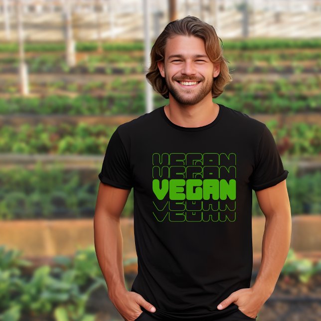 T-shirt Activisme végétarien Hommes Noir et Vert (Créateur téléchargé)