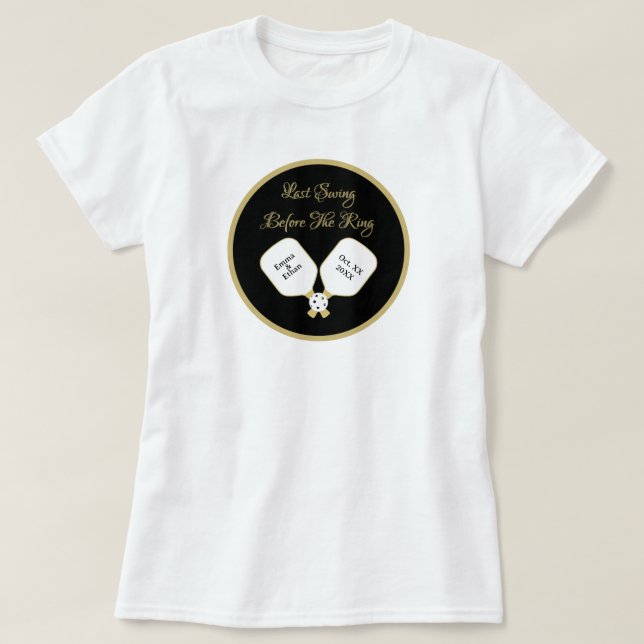 T-shirt Activité de week-end de mariage de pickleball Or e (Design devant)