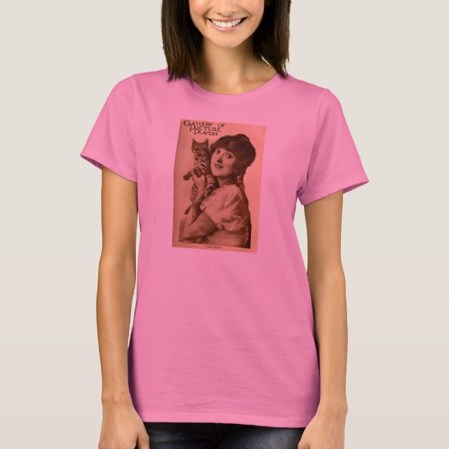 T-shirt Actrice de film silencieux du minou 1912 de chat (Devant)