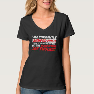 T-shirt Actuellement sans surveillance Graphique vintage s