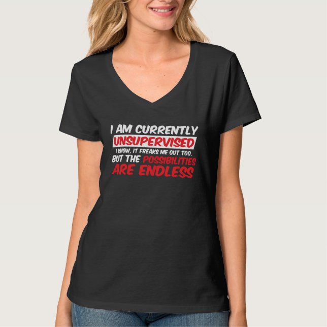 T-shirt Actuellement sans surveillance Graphique vintage s (Devant)