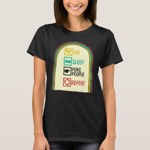 T-shirt Acupuncture Manger Dormir Poke Personnes Répéter A