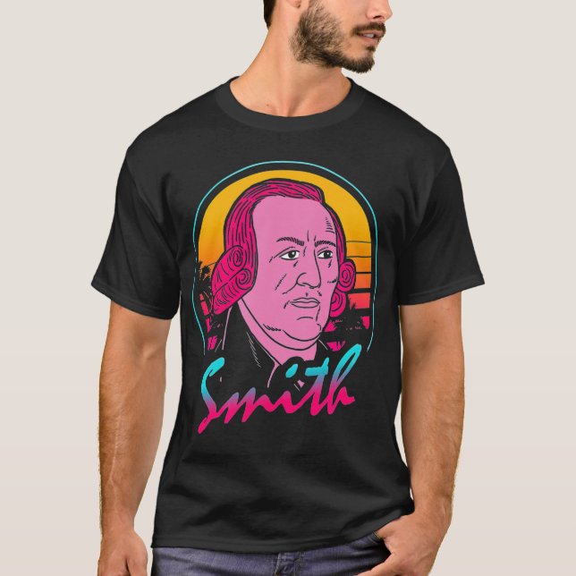 T-shirt Adam Smith   80s Retro Vintage (Devant)