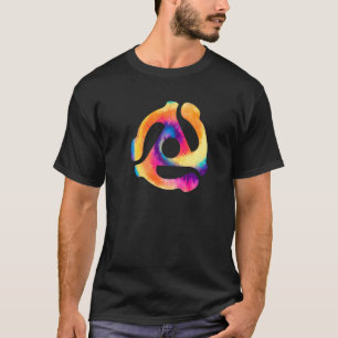 T-shirt Adaptateur de disque 45 tours Tie Dye Rétro Vinyle
