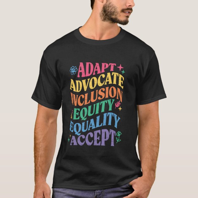 T-shirt Adapter Défenseur Inclusion Équité Égalité Autisme (Devant)