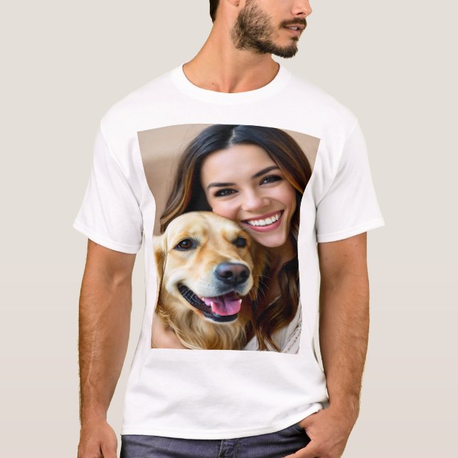 T-shirt Add Golden Retriever Photo Personalize (Devant)