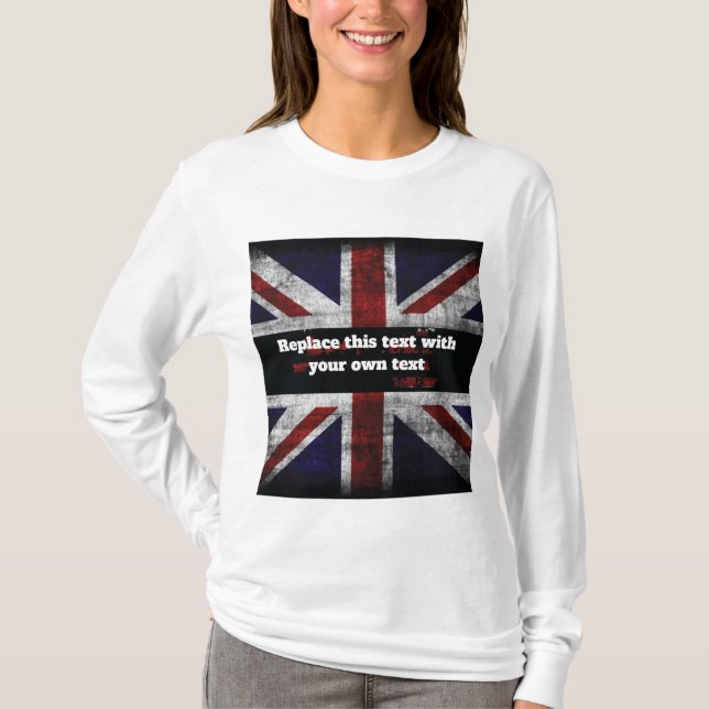 T-shirt Add text on English flag Throw Pillow (Devant)