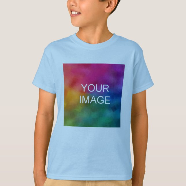 T-shirt Add Text Upload Photo to Kids Boys Short Sleeve (Devant)