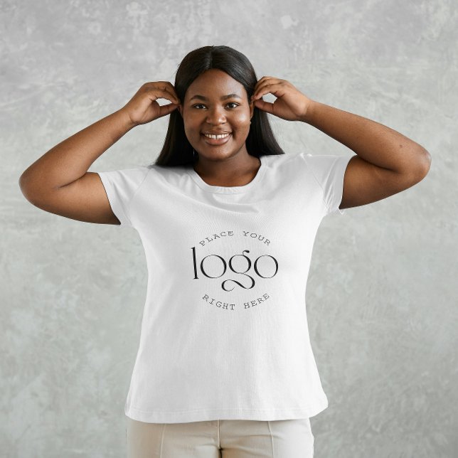 T-shirt Add Your Own Custom Business Logo Modern White (classic white create your own logo professional business tshirt)