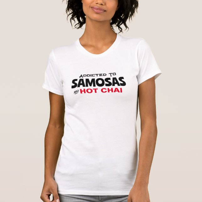 T-shirt Addicée Aux samosas Chai Funny Indian Desi Shirt (Devant)