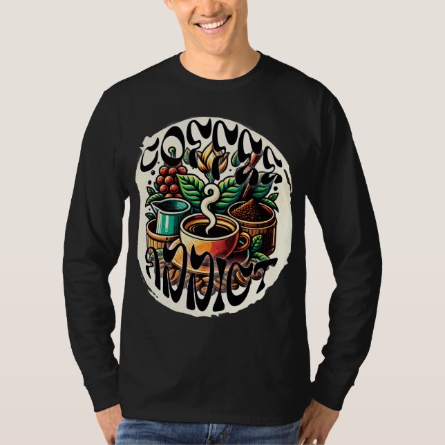 T-shirt Addict au café (Devant)