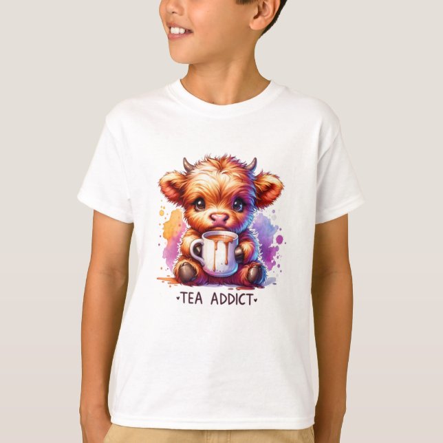 T-shirt Addict au thé à la vache bébé (Devant)