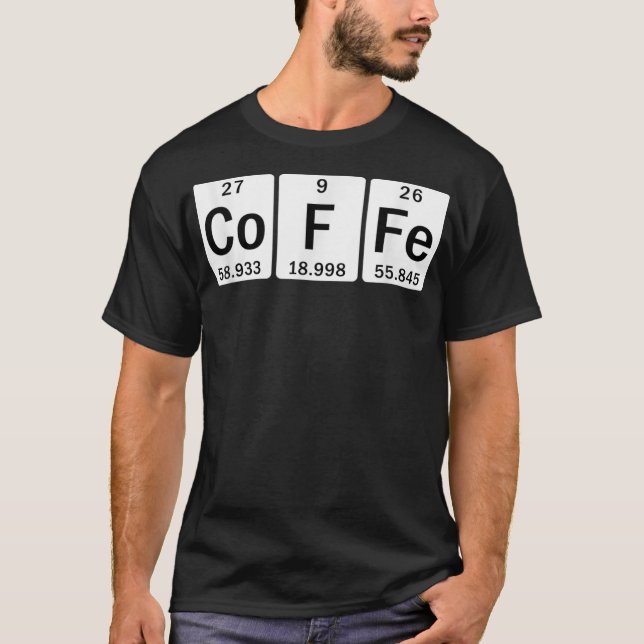 T-shirt Addict périodique au café de table (Devant)