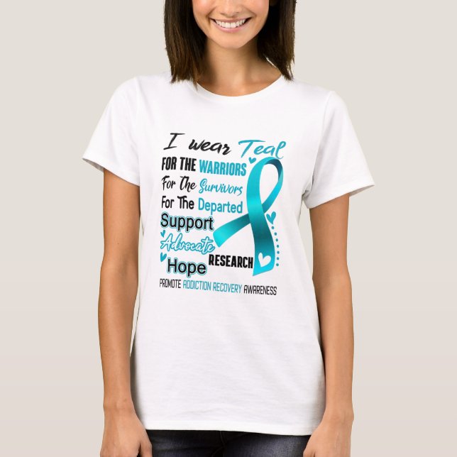 T-shirt Addiction Recovery Awareness Month Ribbon (Devant)