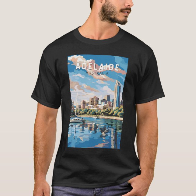 T-shirt Adelaide Australia Travel Art Vintage (Devant)