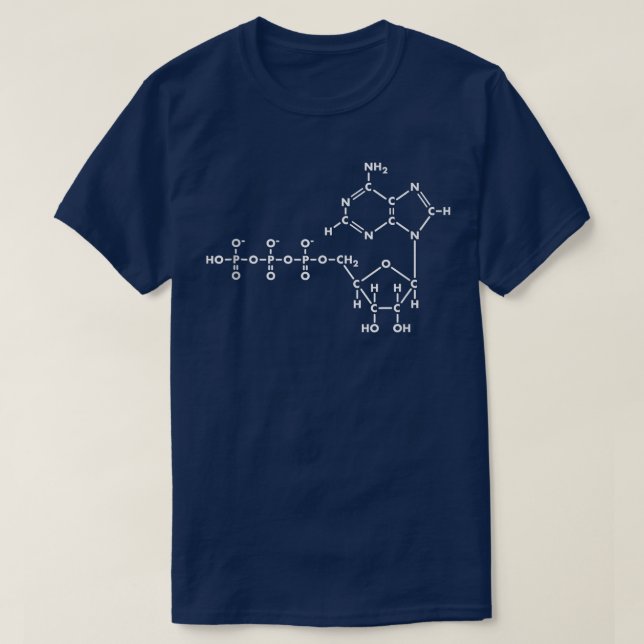 T-shirt Adénosine Triphosphate ATP Chimie organique (Design devant)