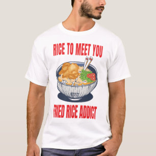 T-shirt Adeptes du riz frit Hommes Blancs