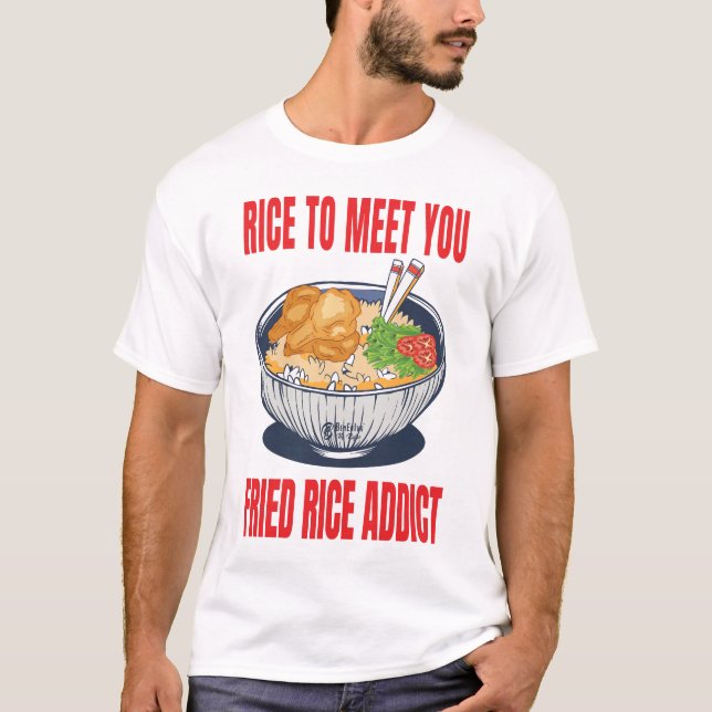T-shirt Adeptes du riz frit Hommes Blancs (Devant)
