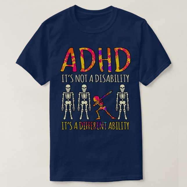 T-shirt ADHD It's Not A Disability Awareness Orange Ribbon (Design devant)