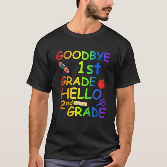T-shirt Adieu 1E Année Bonjour 2E Année (Devant)