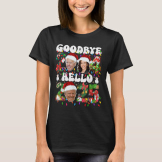 T-shirt Adieu 2024 Bonjour 2025 Funny Noël Trump Happ
