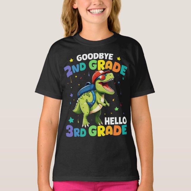 T-shirt Adieu 2e grade T Rex Dinosaur (Devant)