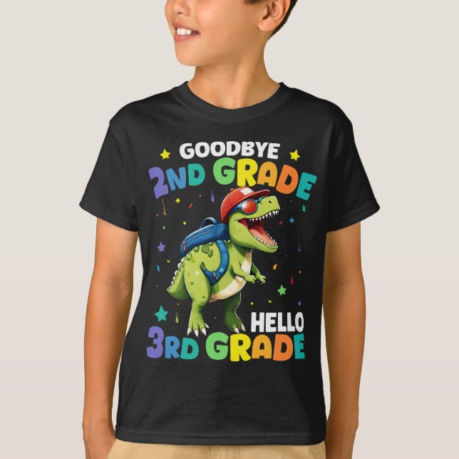 T-shirt Adieu 2e grade T Rex Dinosaur (Devant)
