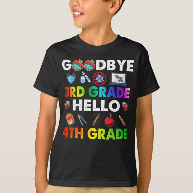 T-shirt Adieu 3e année Bonjour 4e année - Enseignant amusa (Devant)