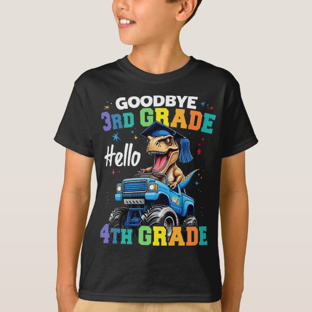 T-shirt Adieu 3e grade T Rex Monster Truck Graduation (Devant)