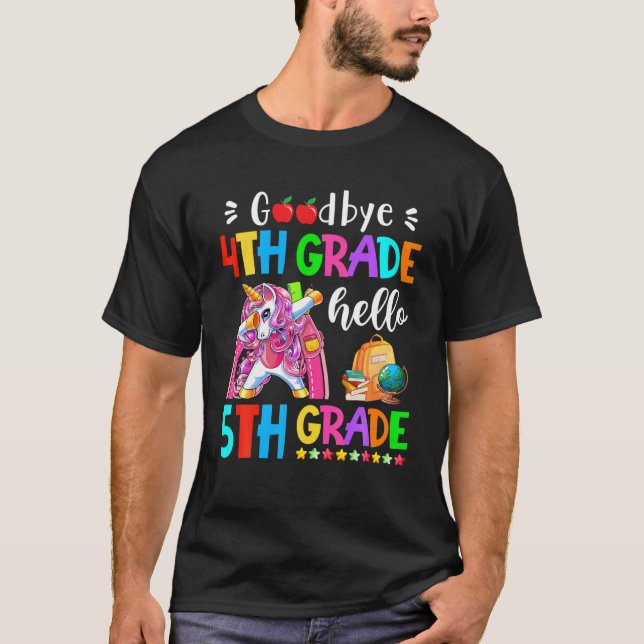 T-shirt Adieu 4E Année Bonjour 5E Année Enseignant Retour  (Devant)