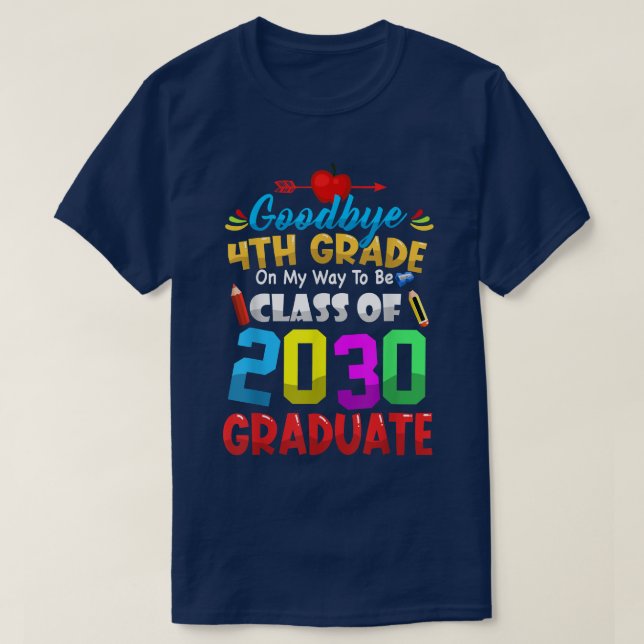 T-shirt Adieu 4e Classe De 2033 Gradué Maître (Design devant)