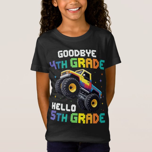 T-Shirt Adieu 4e grade Monster Truck Graduation (Devant)