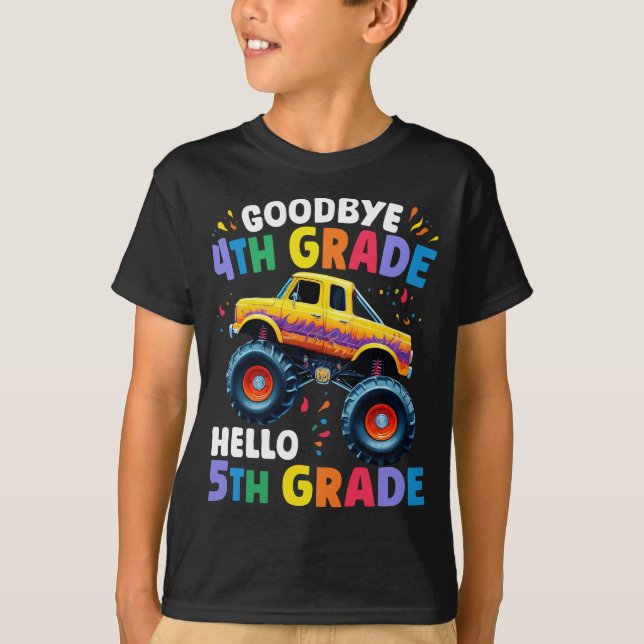T-shirt Adieu 4e grade Monster Truck Graduation (Devant)
