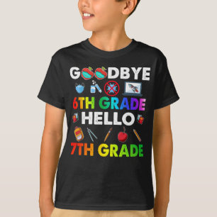 T-shirt Adieu 6e année Bonjour 7e année - Enseignant amusa