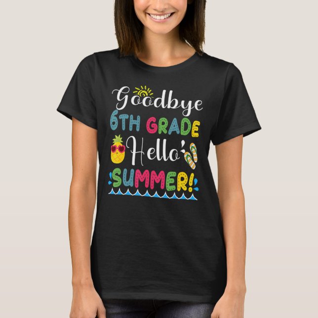 T-shirt Adieu 6e année Bonjour été (Devant)