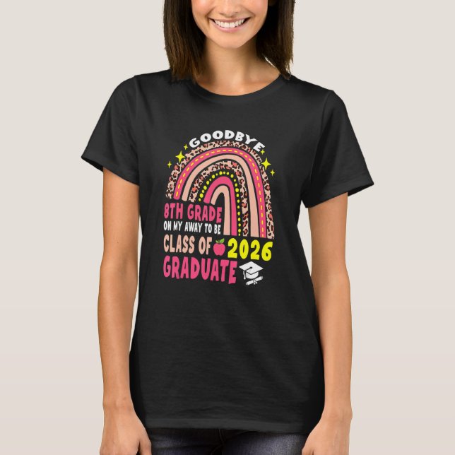 T-shirt Adieu 8e classe De 2026 Diplômé 8e année (Devant)