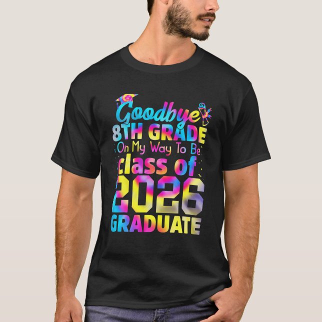 T-shirt Adieu 8E Classe De 2026 Grad Bonjour 9E Arg (Devant)