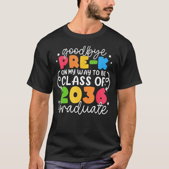 T-shirt Adieu Classe Pré K De 2036 Pré K G (Devant)
