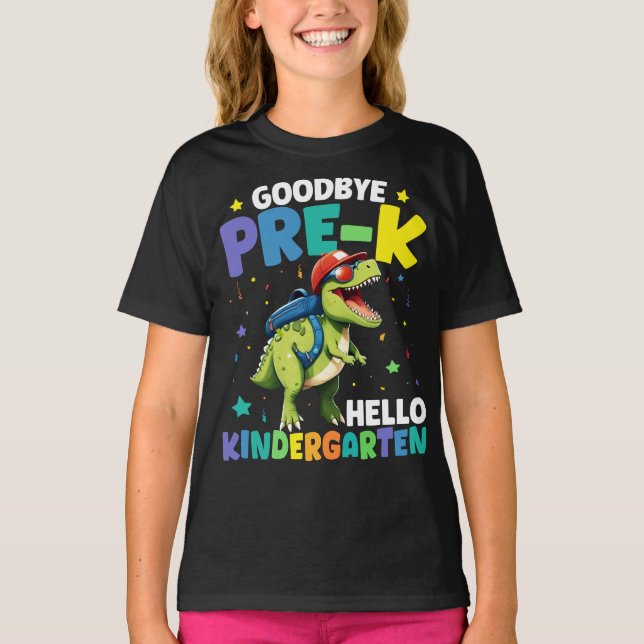 T-shirt Adieu Diplôme pré-k Dinosaur T rex (Devant)