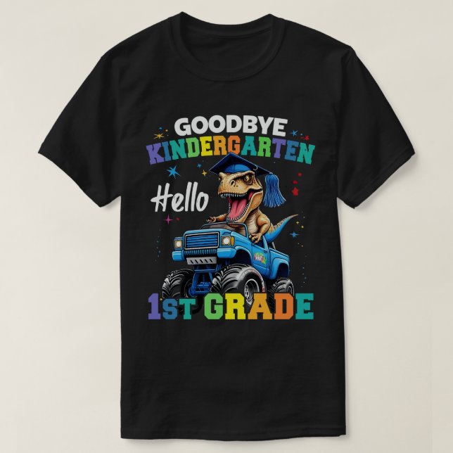 T-shirt Adieu jardin d'enfants Monster Truck Trex Graduati (Design devant)