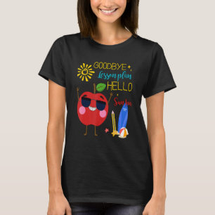 T-shirt Adieu Plan de leçon Bonjour Sun Tan Apple Bonjour