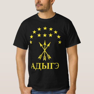 T-shirt Adiga Drapeau Conception Pour Circassian Parfait A