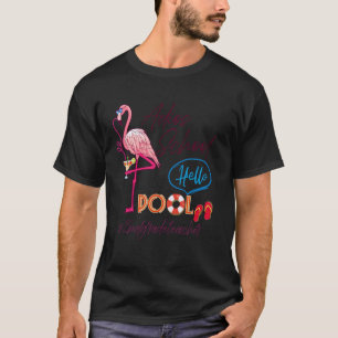 T-shirt Adios School Hello Pool Flamant rose d'été 2e anné