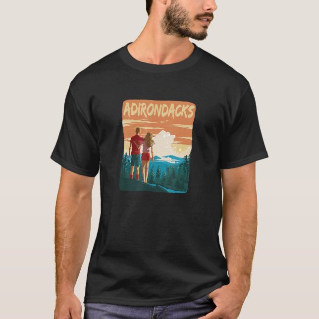 T-shirt Adirondack Mountains Park Hiking Couple Forest Adi (Devant)