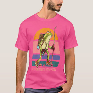 T-shirt Adirondack Mounts Parc Randonnée Hiker Frog Adiron