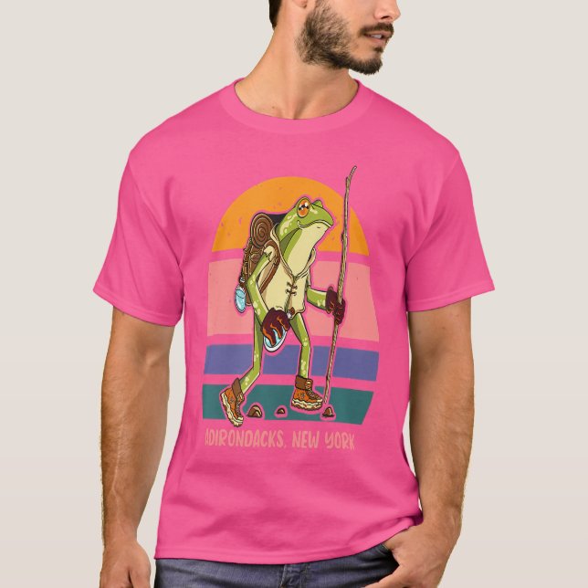 T-shirt Adirondack Mounts Parc Randonnée Hiker Frog Adiron (Devant)